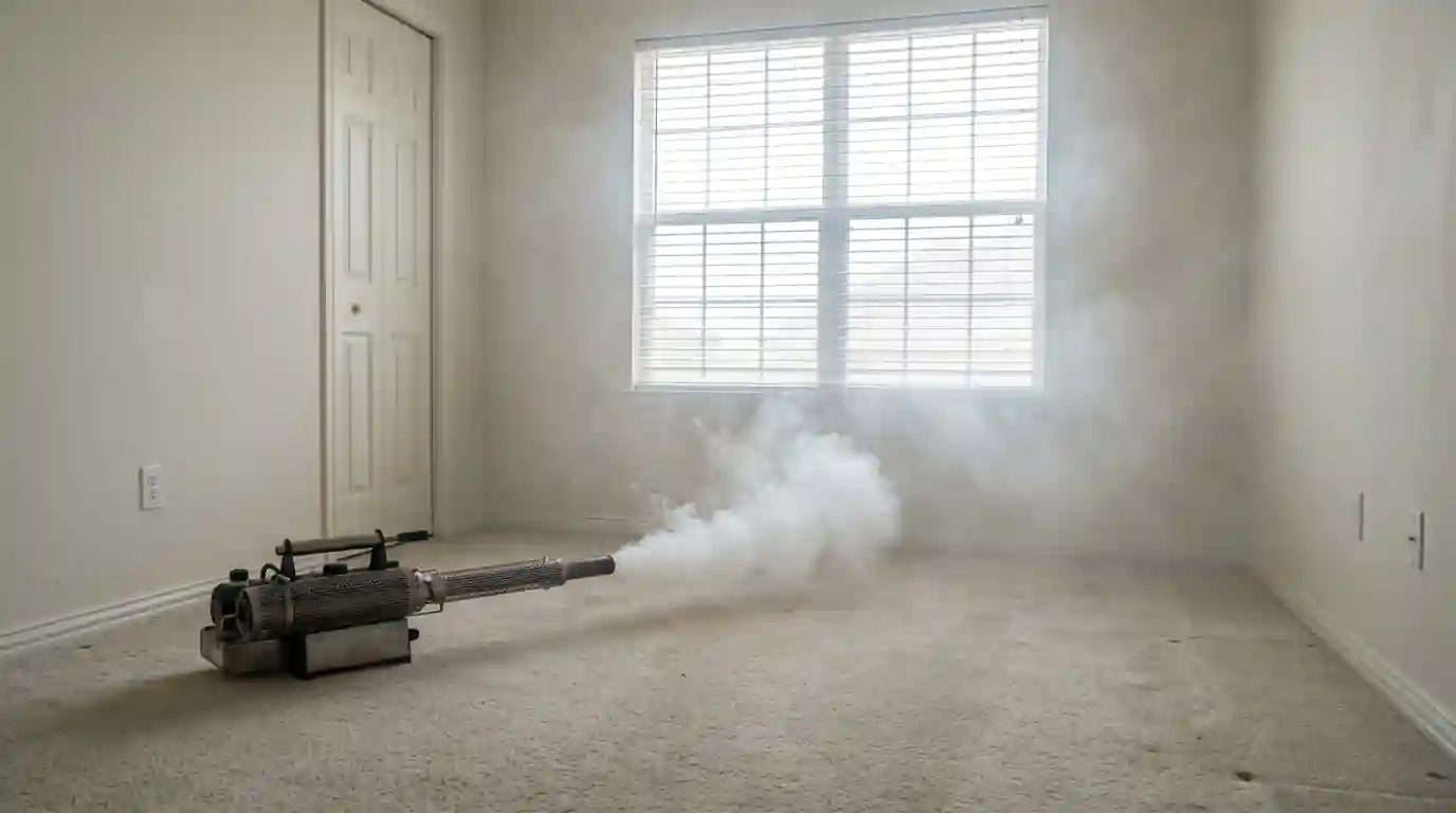 Thermal fogging in an empty bedroom