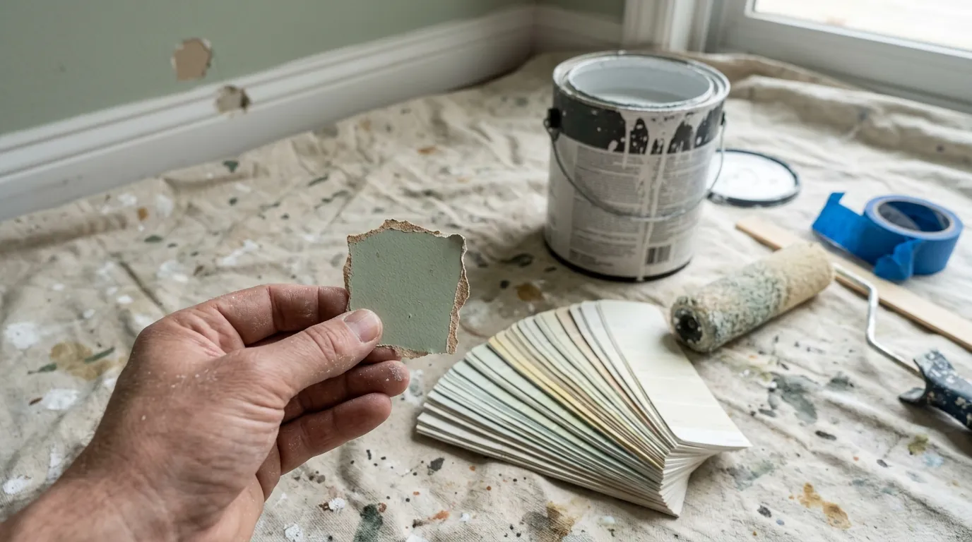 Matching a paint chip from a damaged wall