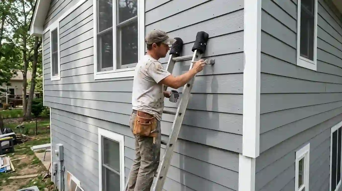 Painting new fiber cement siding to match