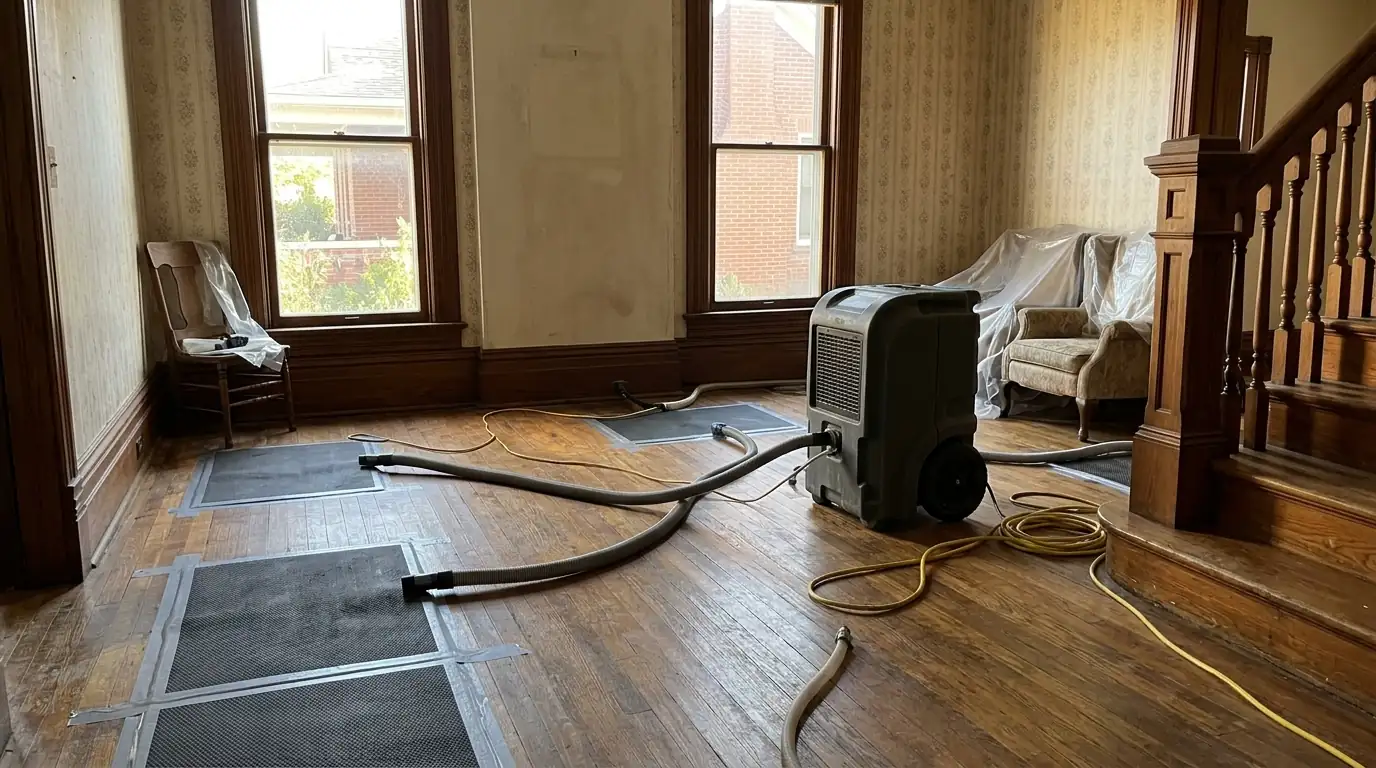 Drying mats on original oak floors in an older home