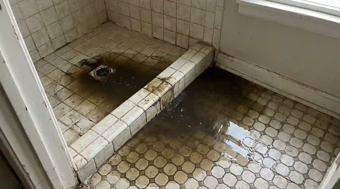 Sewage backing up through a shower drain