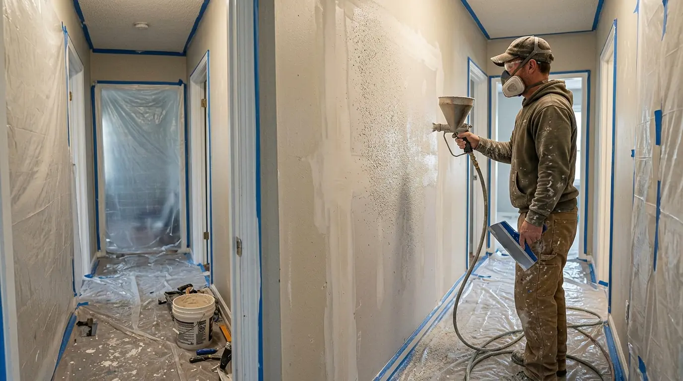 Matching knockdown texture on a drywall patch